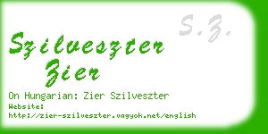 szilveszter zier business card